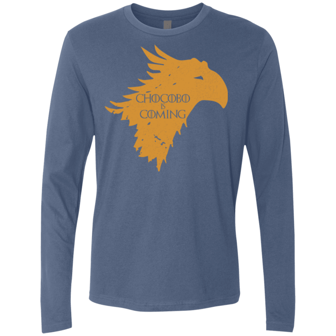 T-Shirts Indigo / Small Chocobo is Coming Men's Premium Long Sleeve