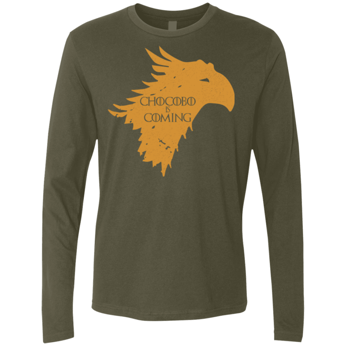T-Shirts Military Green / Small Chocobo is Coming Men's Premium Long Sleeve