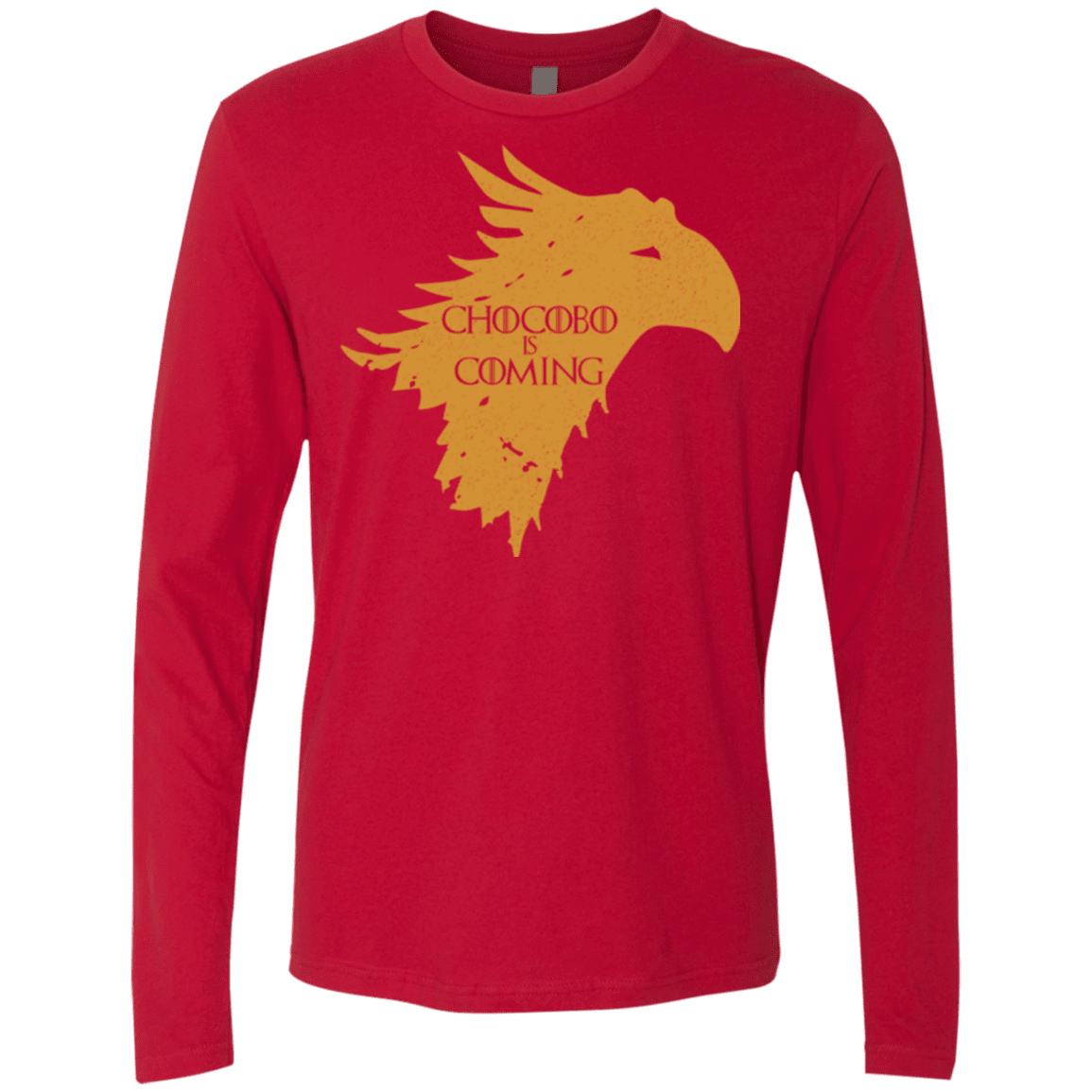 T-Shirts Red / Small Chocobo is Coming Men's Premium Long Sleeve