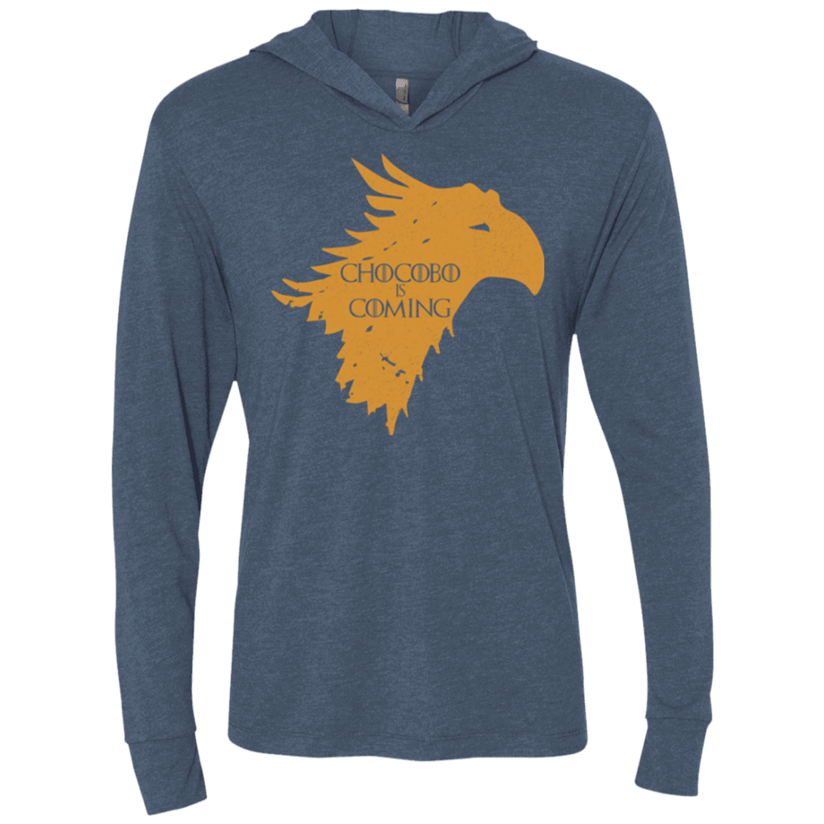 T-Shirts Indigo / X-Small Chocobo is Coming Triblend Long Sleeve Hoodie Tee
