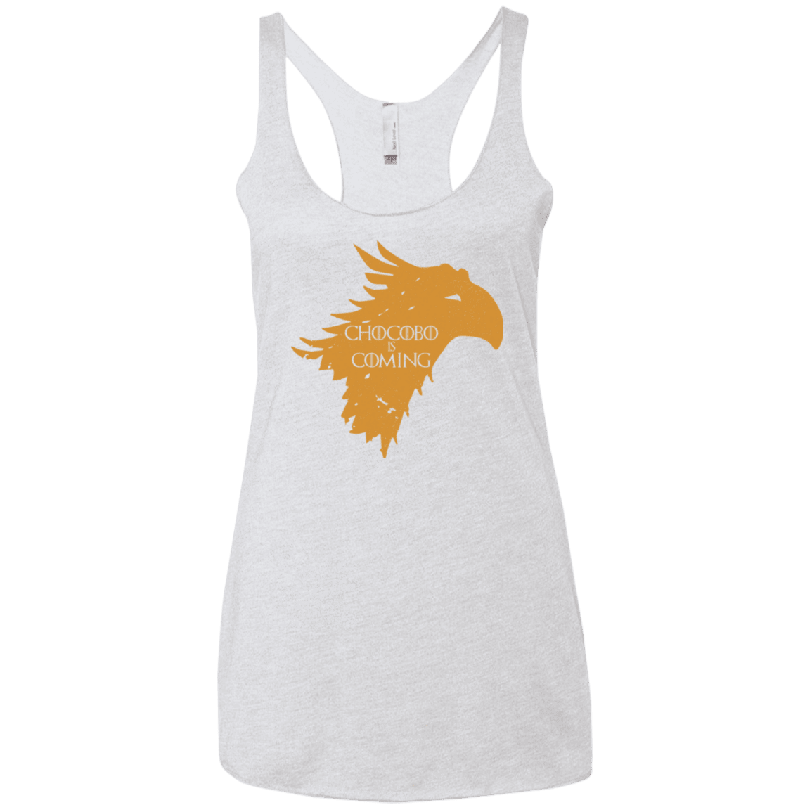T-Shirts Heather White / X-Small Chocobo is Coming Women's Triblend Racerback Tank