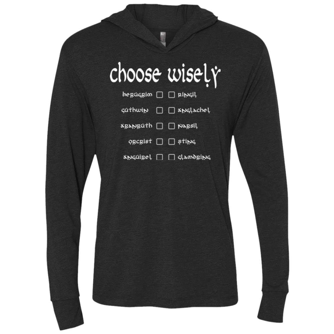 T-Shirts Vintage Black / X-Small Choose wisely Triblend Long Sleeve Hoodie Tee