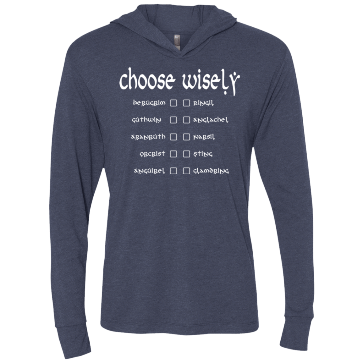 T-Shirts Vintage Navy / X-Small Choose wisely Triblend Long Sleeve Hoodie Tee