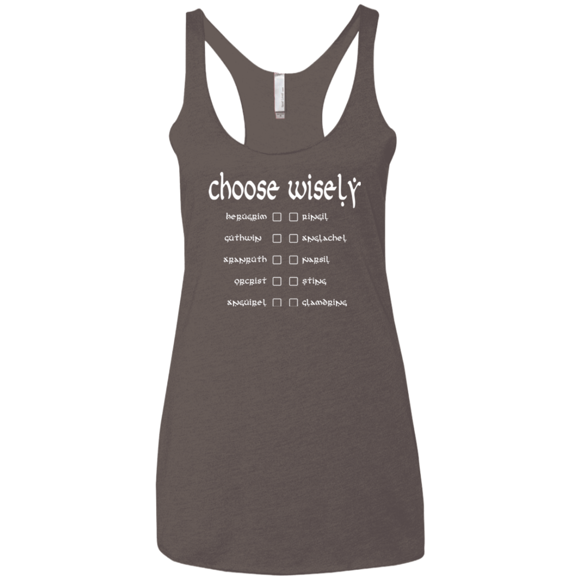 T-Shirts Macchiato / X-Small Choose wisely Women's Triblend Racerback Tank