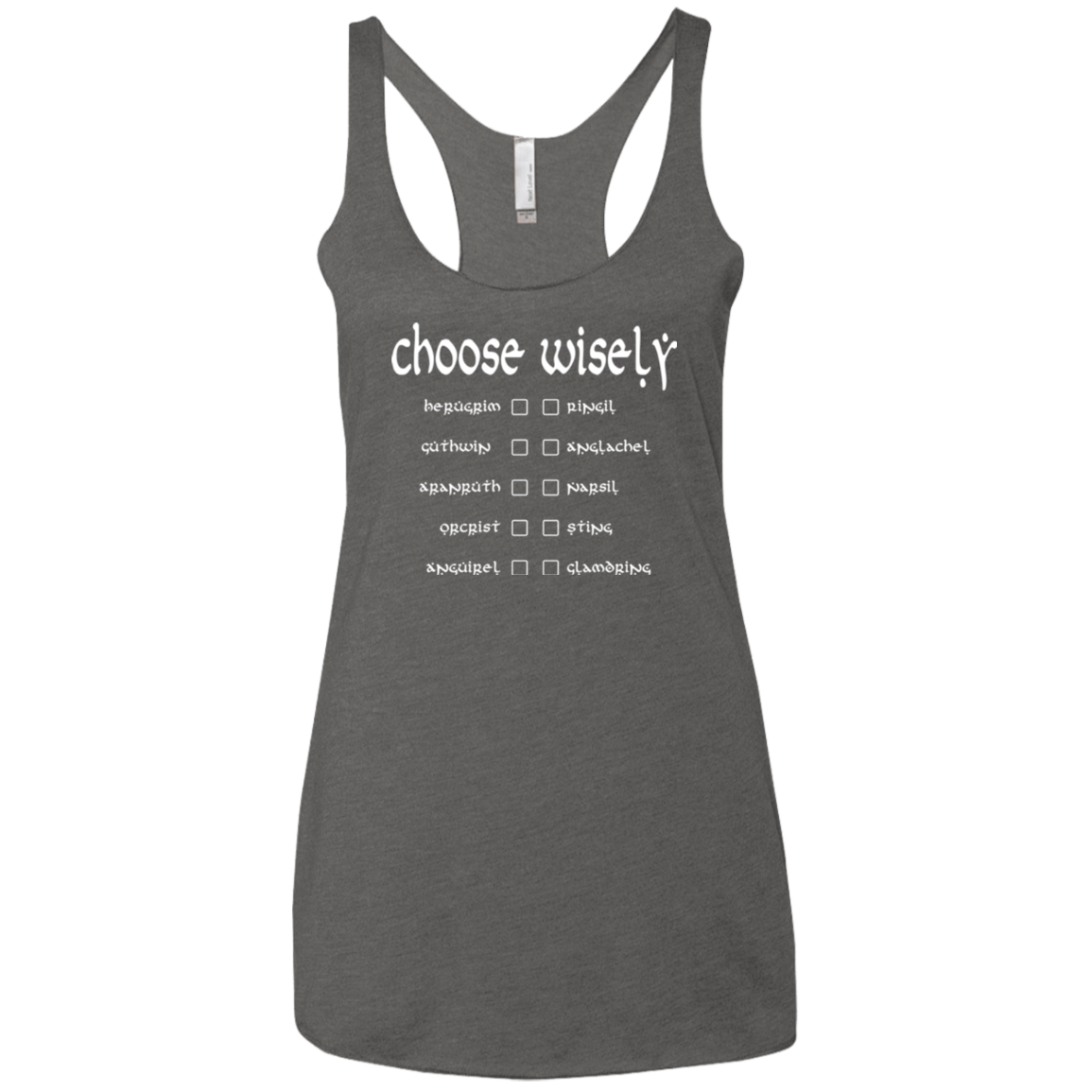 T-Shirts Premium Heather / X-Small Choose wisely Women's Triblend Racerback Tank