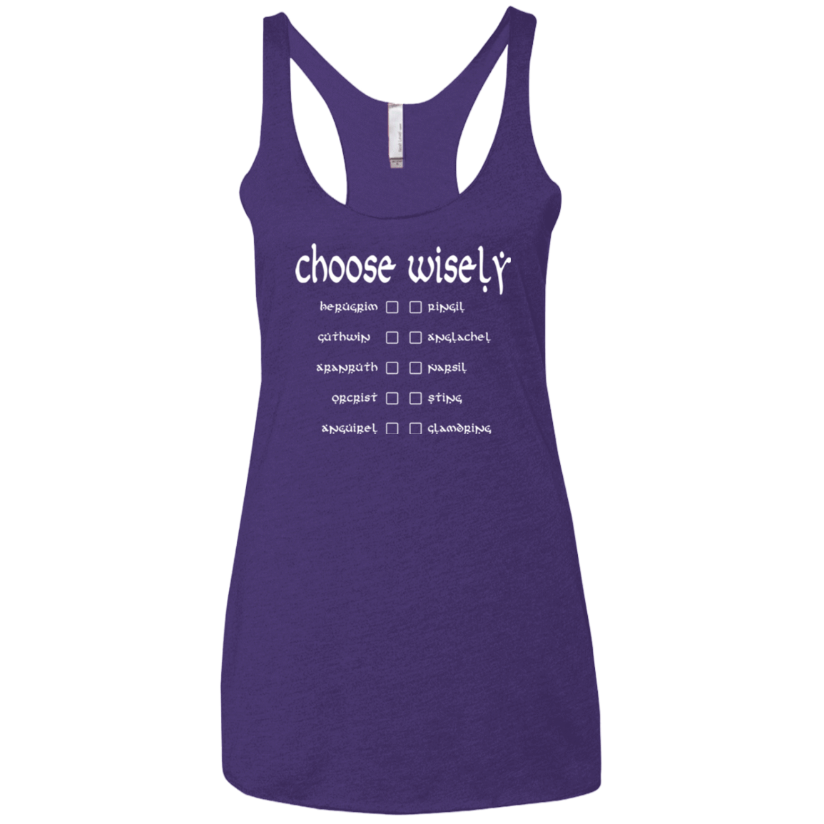 T-Shirts Purple / X-Small Choose wisely Women's Triblend Racerback Tank