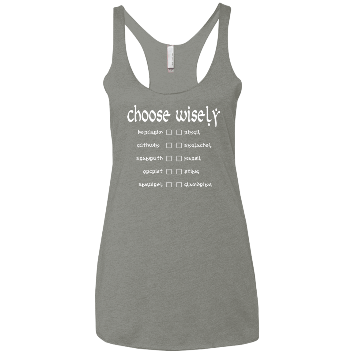 T-Shirts Venetian Grey / X-Small Choose wisely Women's Triblend Racerback Tank