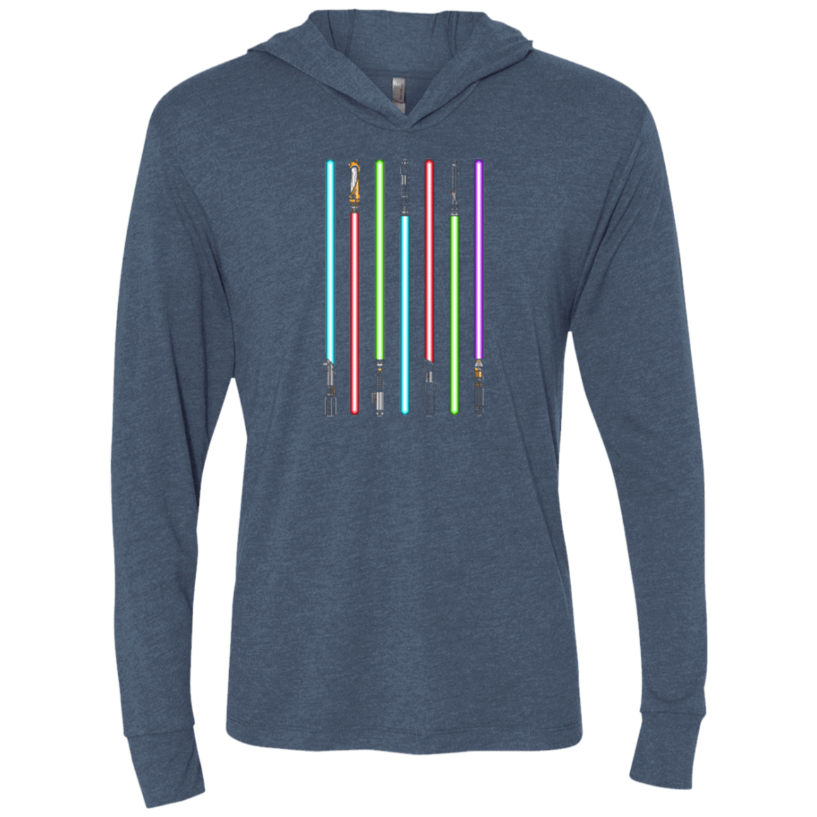 T-Shirts Indigo / X-Small Choose Your Saber Triblend Long Sleeve Hoodie Tee