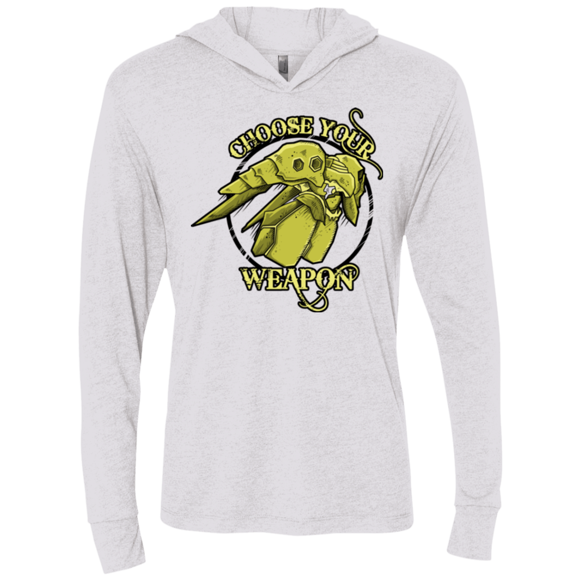 T-Shirts Heather White / X-Small CHOOSE YOUR WEAPON Triblend Long Sleeve Hoodie Tee