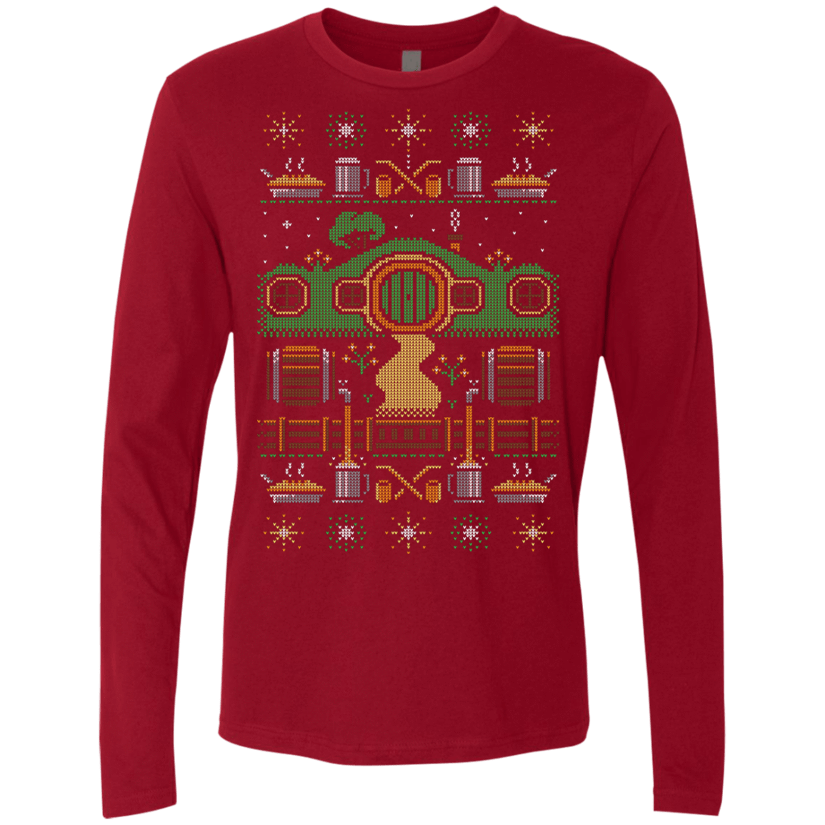 T-Shirts Cardinal / Small Christmas Shire Men's Premium Long Sleeve
