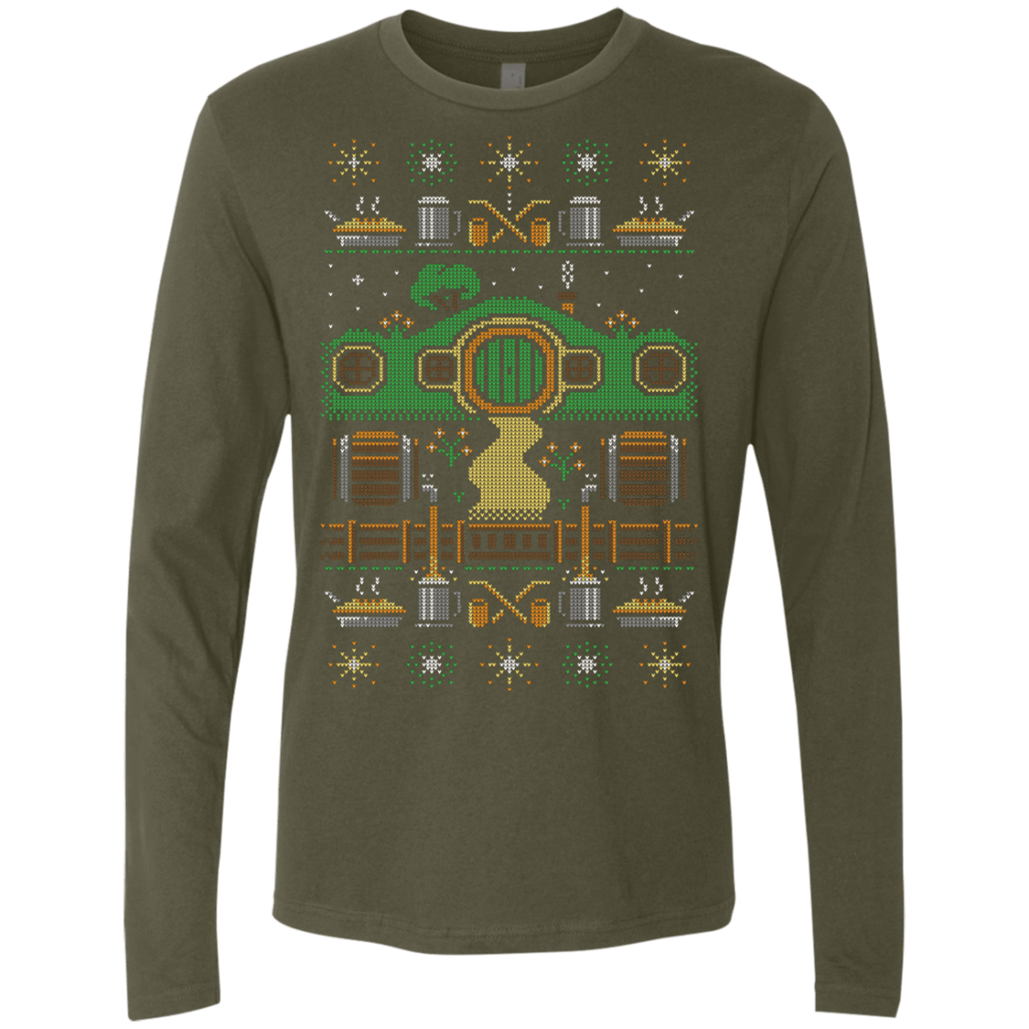 T-Shirts Military Green / Small Christmas Shire Men's Premium Long Sleeve