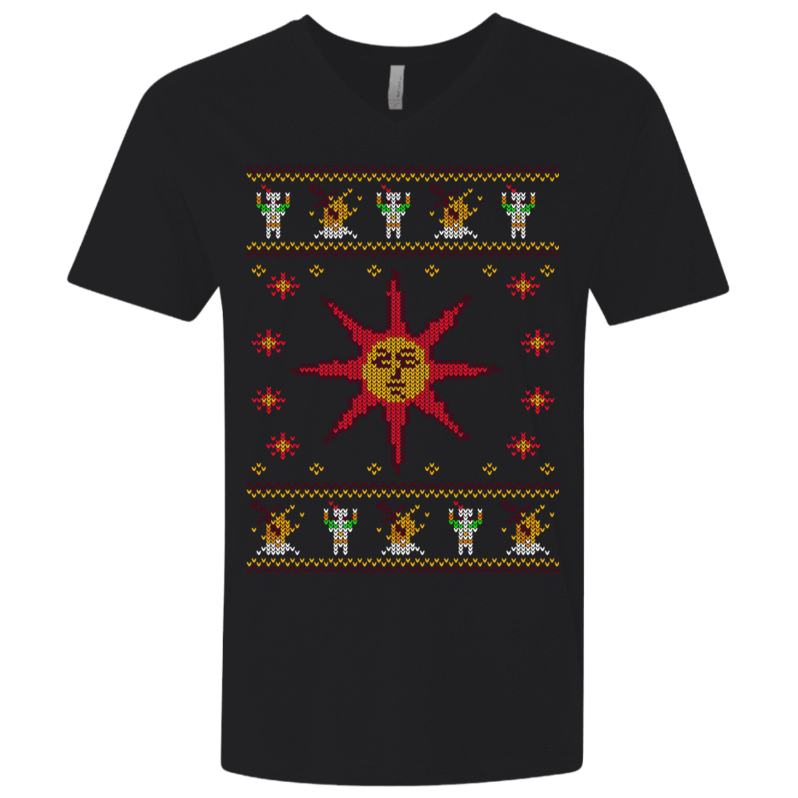 T-Shirts Black / X-Small Christmas Sweater Dark Souls Men's Premium V-Neck