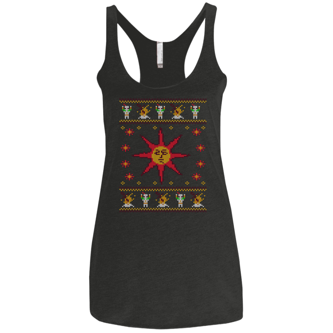 T-Shirts Vintage Black / X-Small Christmas Sweater Dark Souls Women's Triblend Racerback Tank