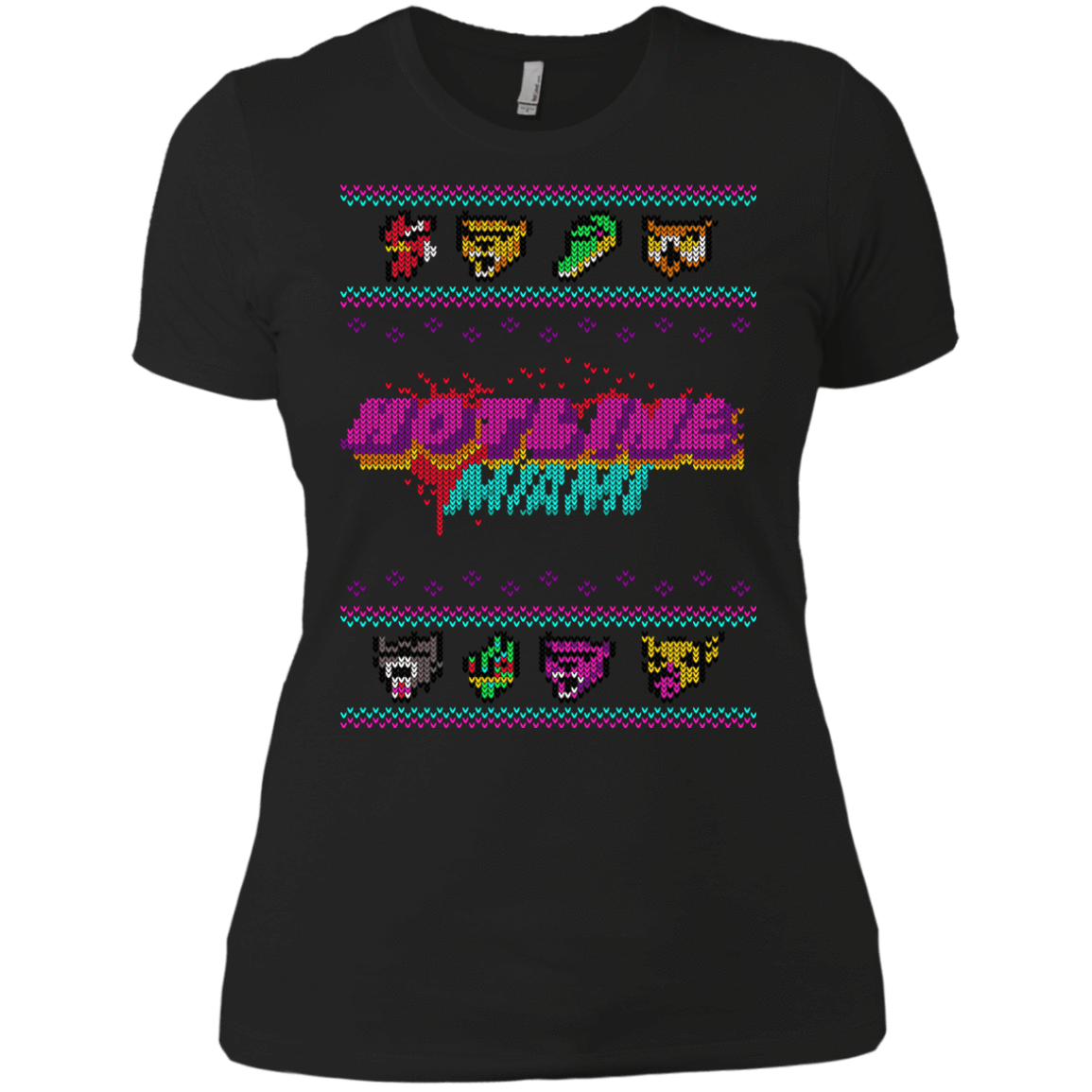 T-Shirts Black / X-Small Christmas Sweater Hotline Miami Women's Premium T-Shirt