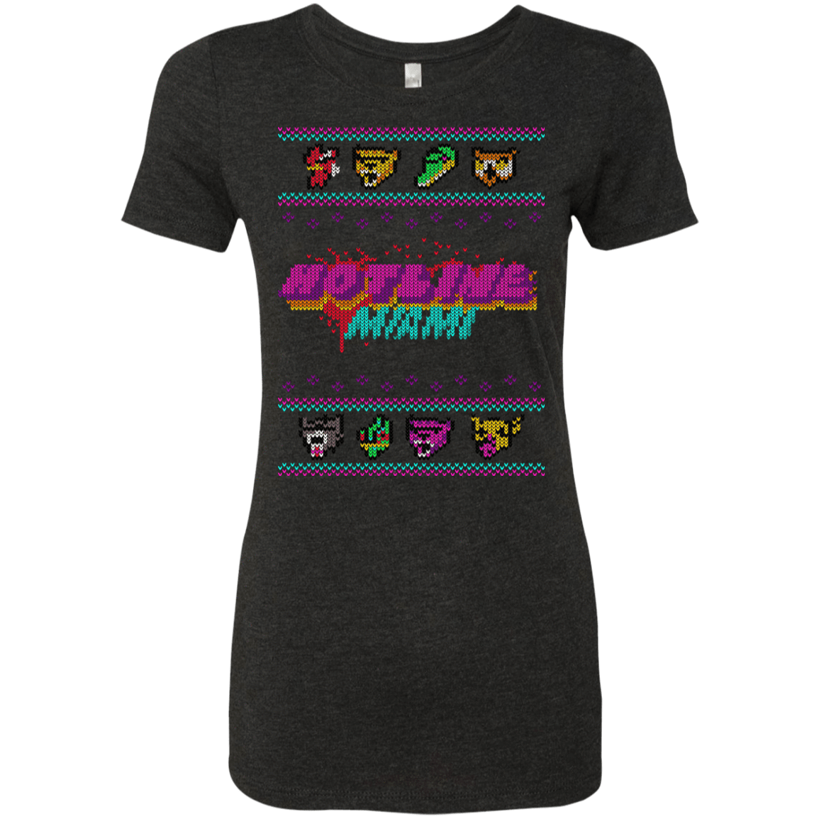 T-Shirts Vintage Black / Small Christmas Sweater Hotline Miami Women's Triblend T-Shirt