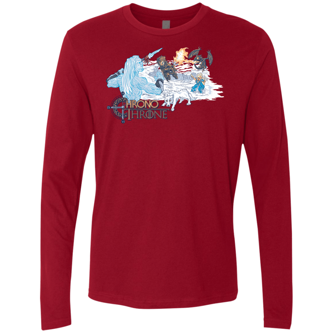 T-Shirts Cardinal / Small Chrono Throne Men's Premium Long Sleeve