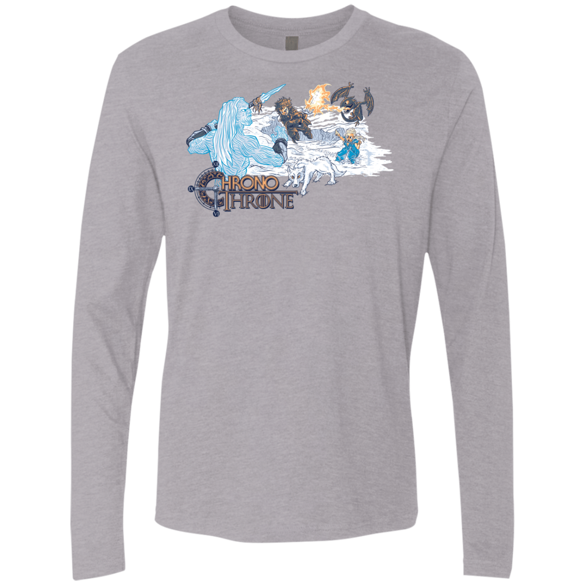 T-Shirts Heather Grey / Small Chrono Throne Men's Premium Long Sleeve
