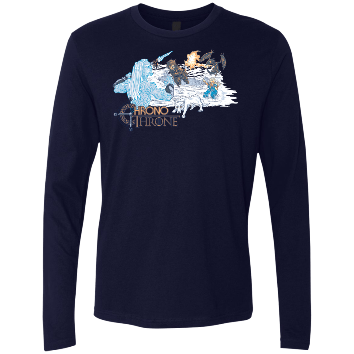 T-Shirts Midnight Navy / Small Chrono Throne Men's Premium Long Sleeve