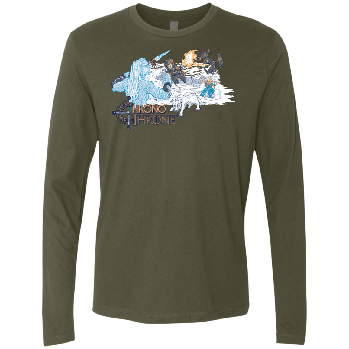 T-Shirts Military Green / Small Chrono Throne Men's Premium Long Sleeve