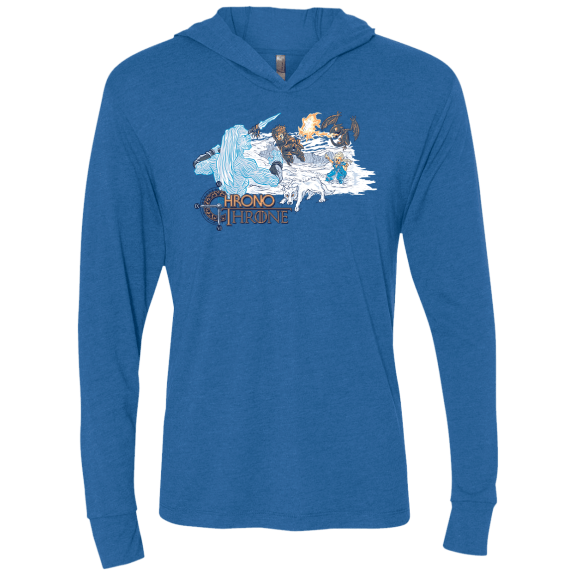 T-Shirts Vintage Royal / X-Small Chrono Throne Triblend Long Sleeve Hoodie Tee