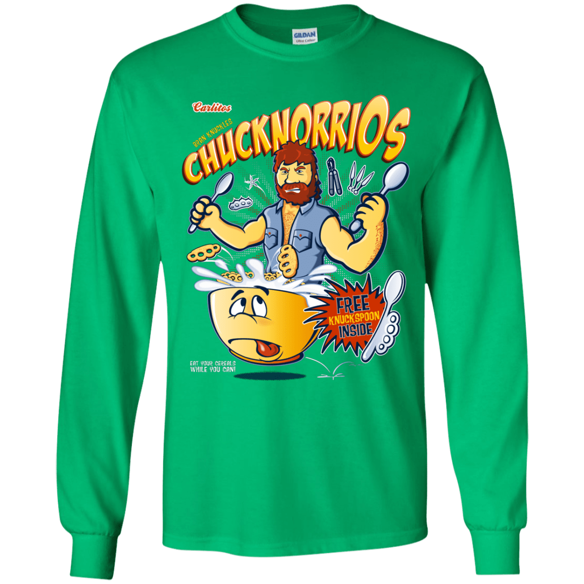 T-Shirts Irish Green / YS ChucknorriOs Youth Long Sleeve T-Shirt