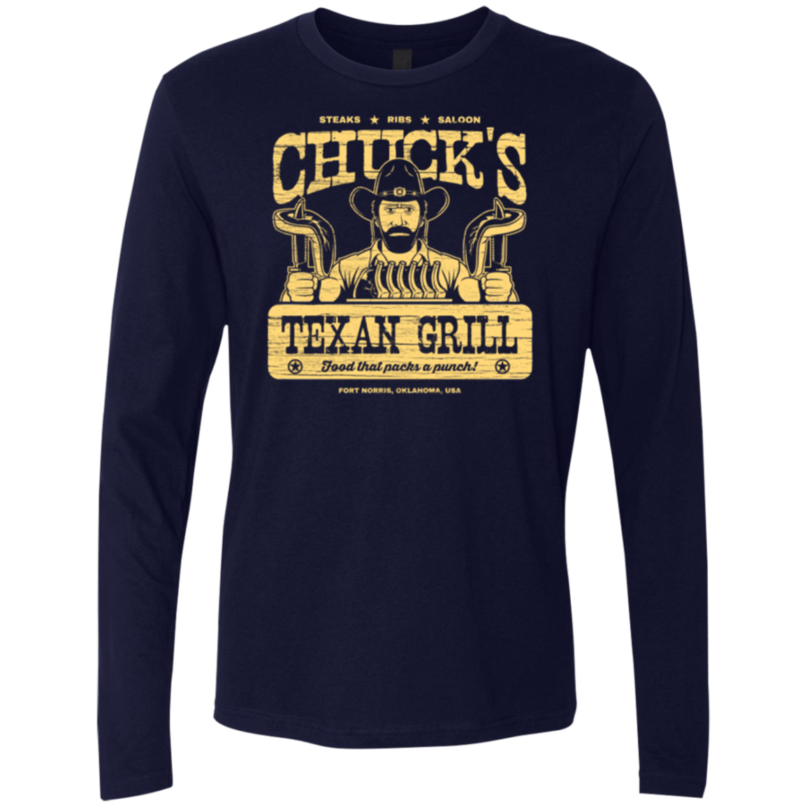 T-Shirts Midnight Navy / Small Chucks Texan Grill Men's Premium Long Sleeve