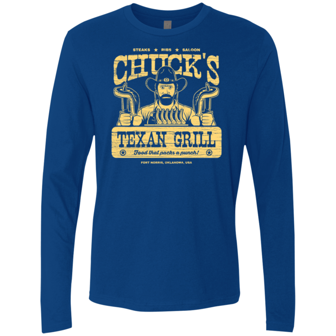 T-Shirts Royal / Small Chucks Texan Grill Men's Premium Long Sleeve