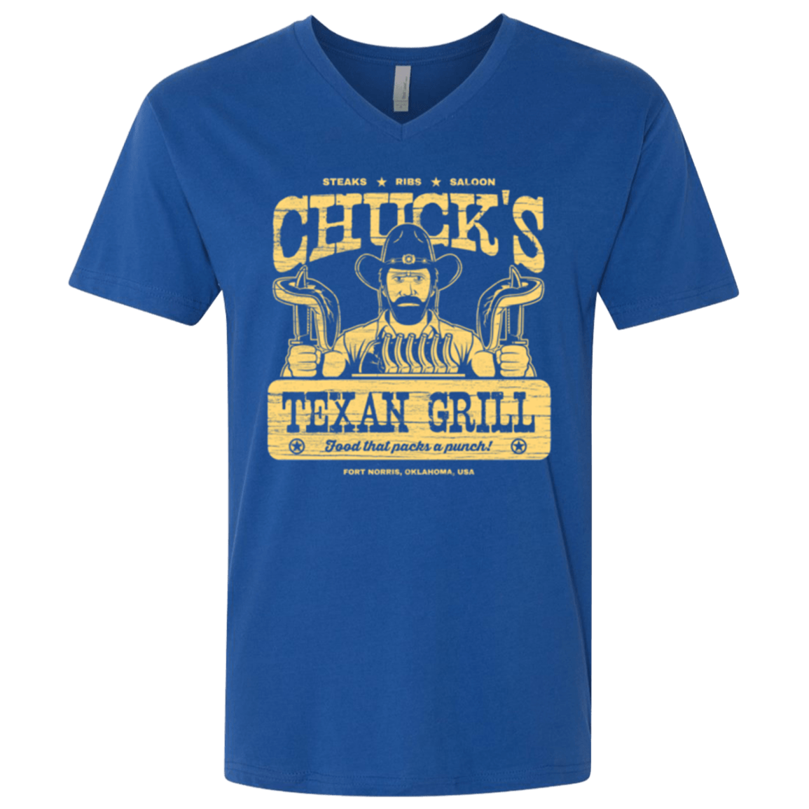 T-Shirts Royal / X-Small Chucks Texan Grill Men's Premium V-Neck