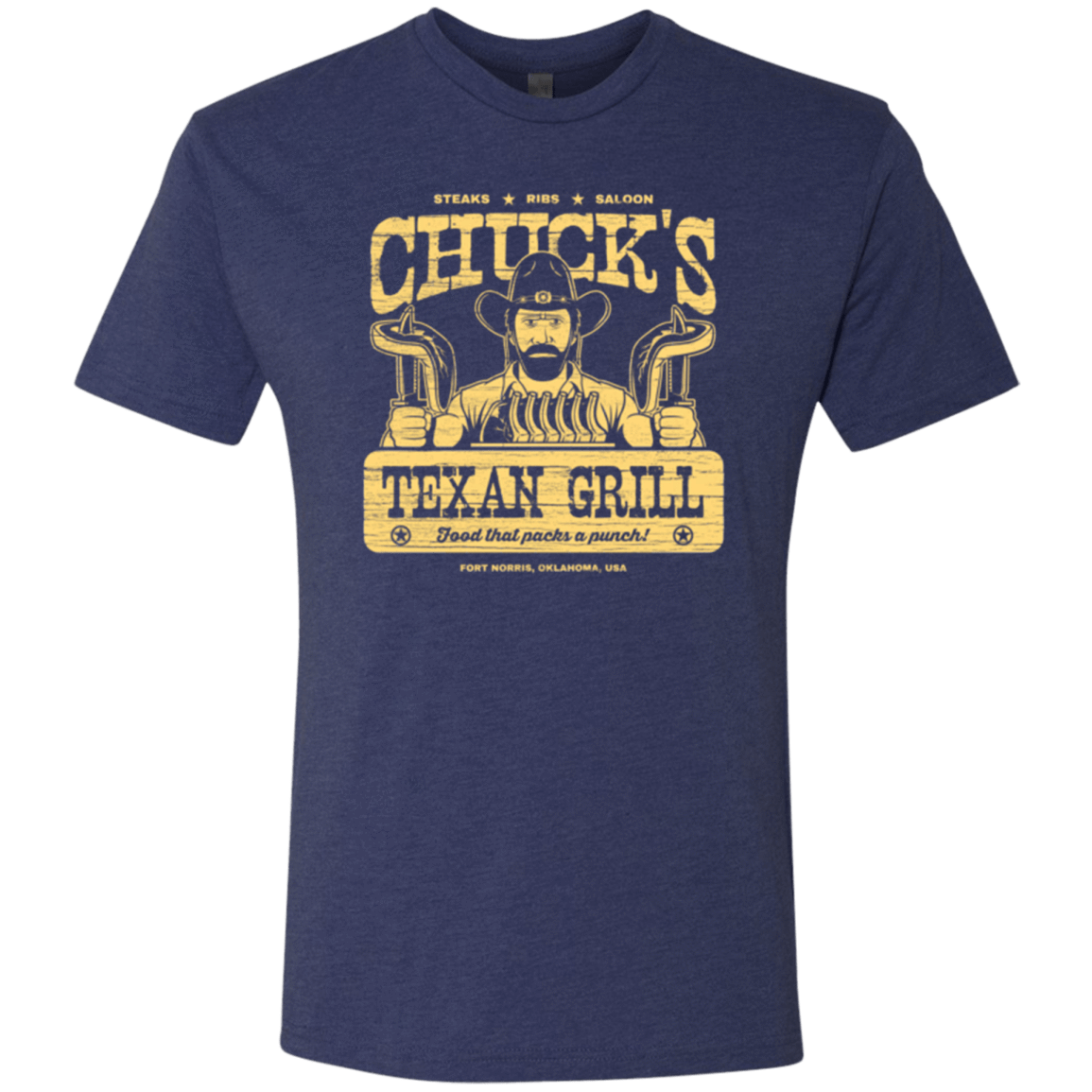 T-Shirts Vintage Navy / Small Chucks Texan Grill Men's Triblend T-Shirt