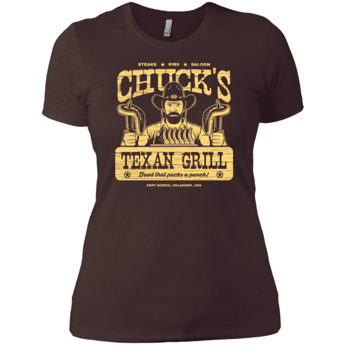 T-Shirts Dark Chocolate / X-Small Chucks Texan Grill Women's Premium T-Shirt