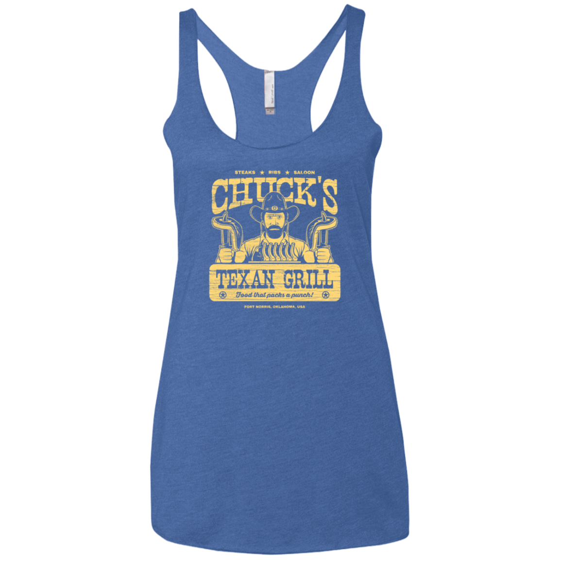 T-Shirts Vintage Royal / X-Small Chucks Texan Grill Women's Triblend Racerback Tank