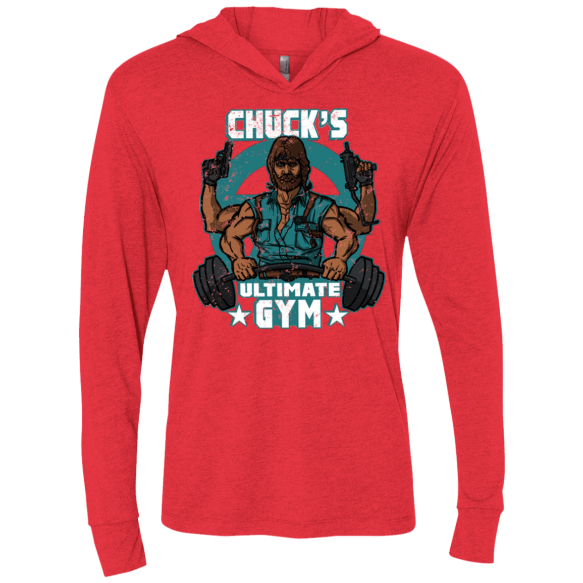 T-Shirts Vintage Red / X-Small Chucks Ultimate Gym Triblend Long Sleeve Hoodie Tee