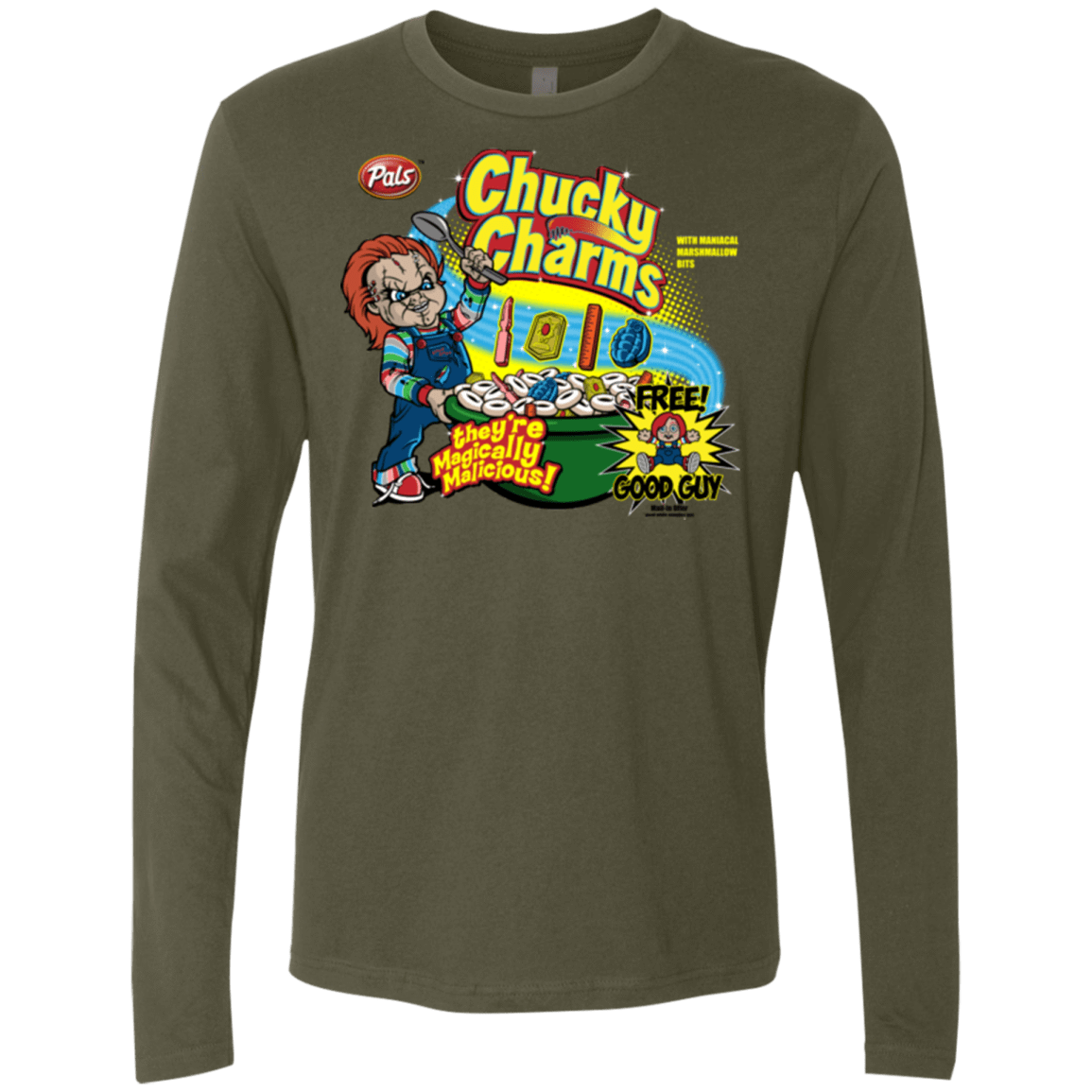 T-Shirts Military Green / Small Chucky Charms Men's Premium Long Sleeve