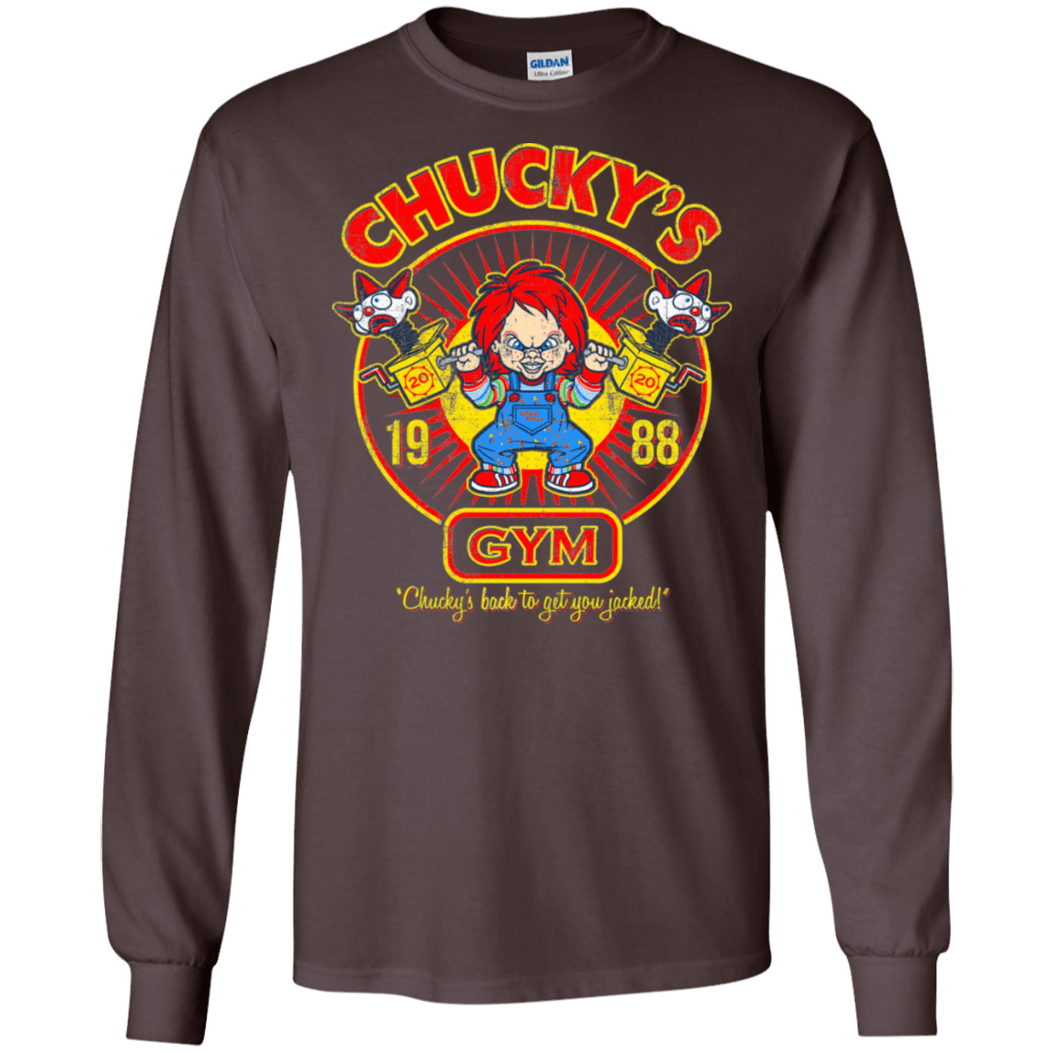 T-Shirts Dark Chocolate / S Chucky's Gym Men's Long Sleeve T-Shirt