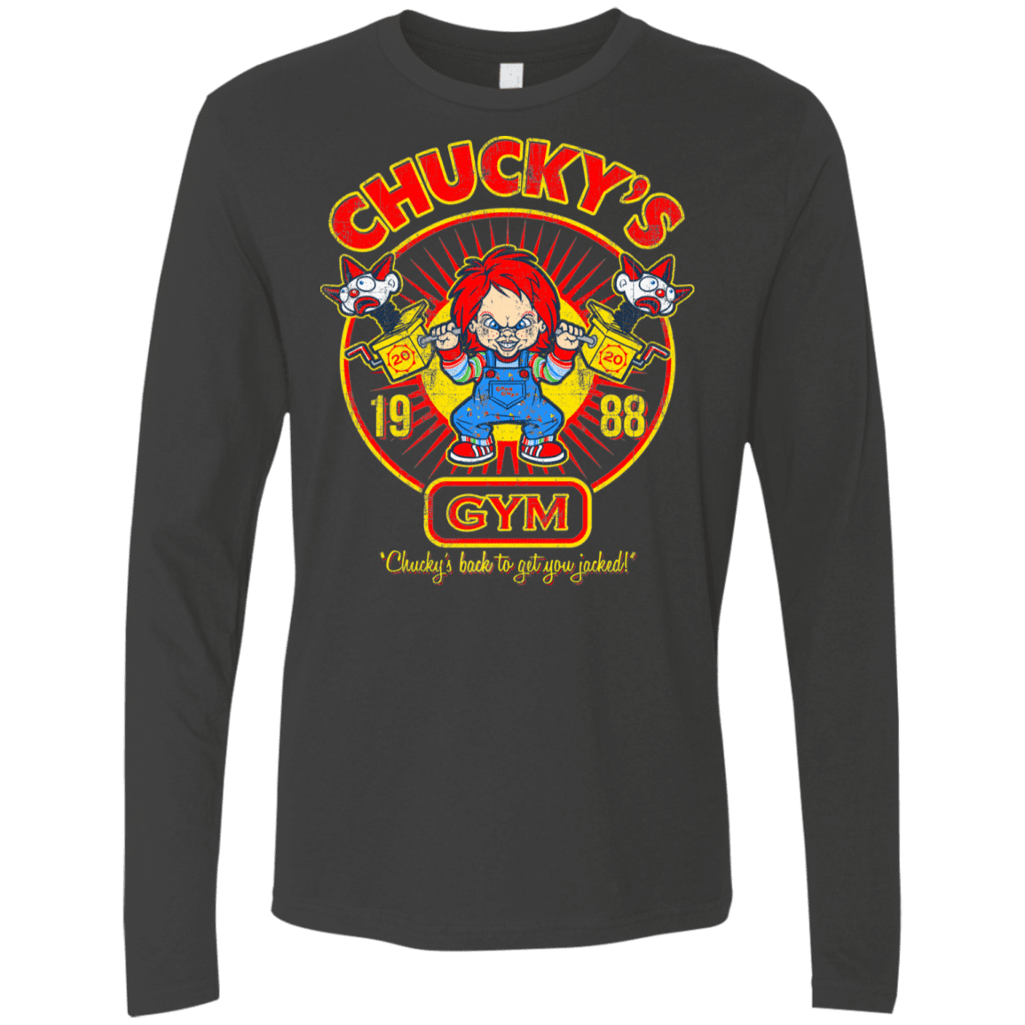 T-Shirts Heavy Metal / S Chucky's Gym Men's Premium Long Sleeve