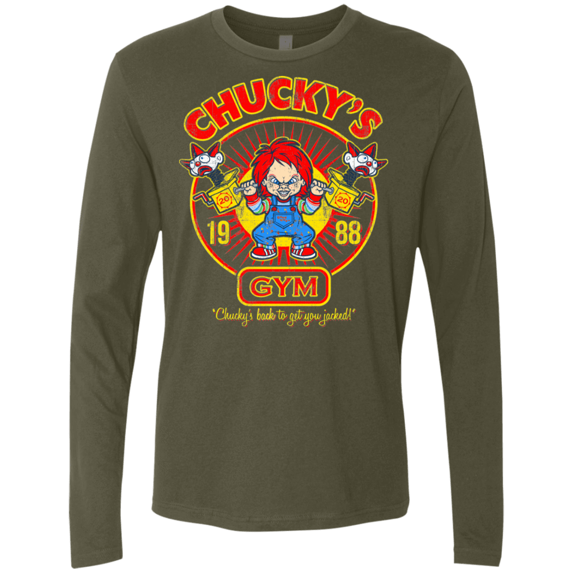 T-Shirts Military Green / S Chucky's Gym Men's Premium Long Sleeve