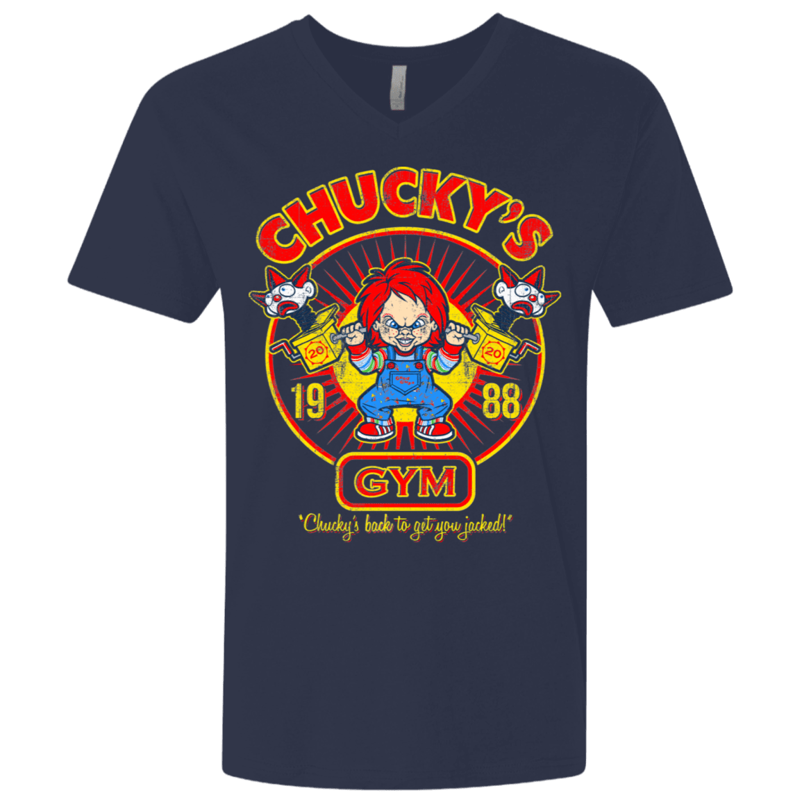 T-Shirts Midnight Navy / X-Small Chucky's Gym Men's Premium V-Neck