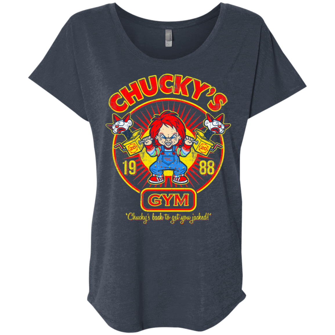 T-Shirts Vintage Navy / X-Small Chucky's Gym Triblend Dolman Sleeve