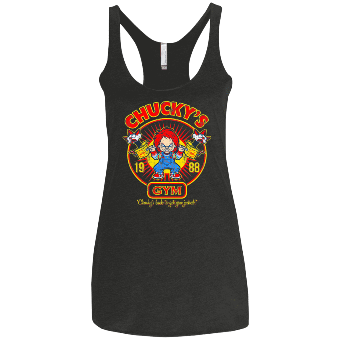 T-Shirts Vintage Black / X-Small Chucky's Gym Women's Triblend Racerback Tank