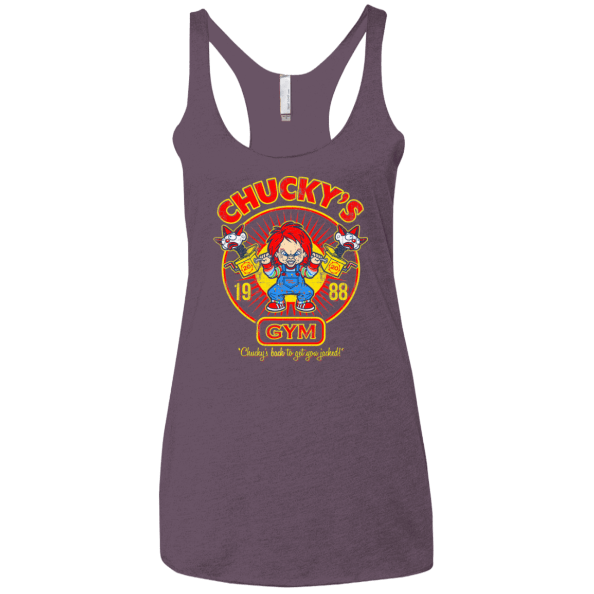 T-Shirts Vintage Purple / X-Small Chucky's Gym Women's Triblend Racerback Tank