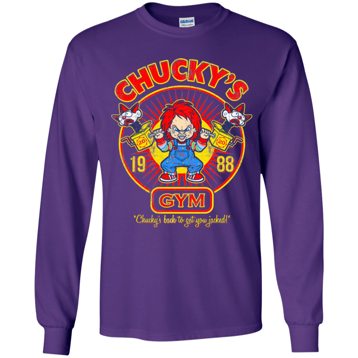 T-Shirts Purple / YS Chucky's Gym Youth Long Sleeve T-Shirt