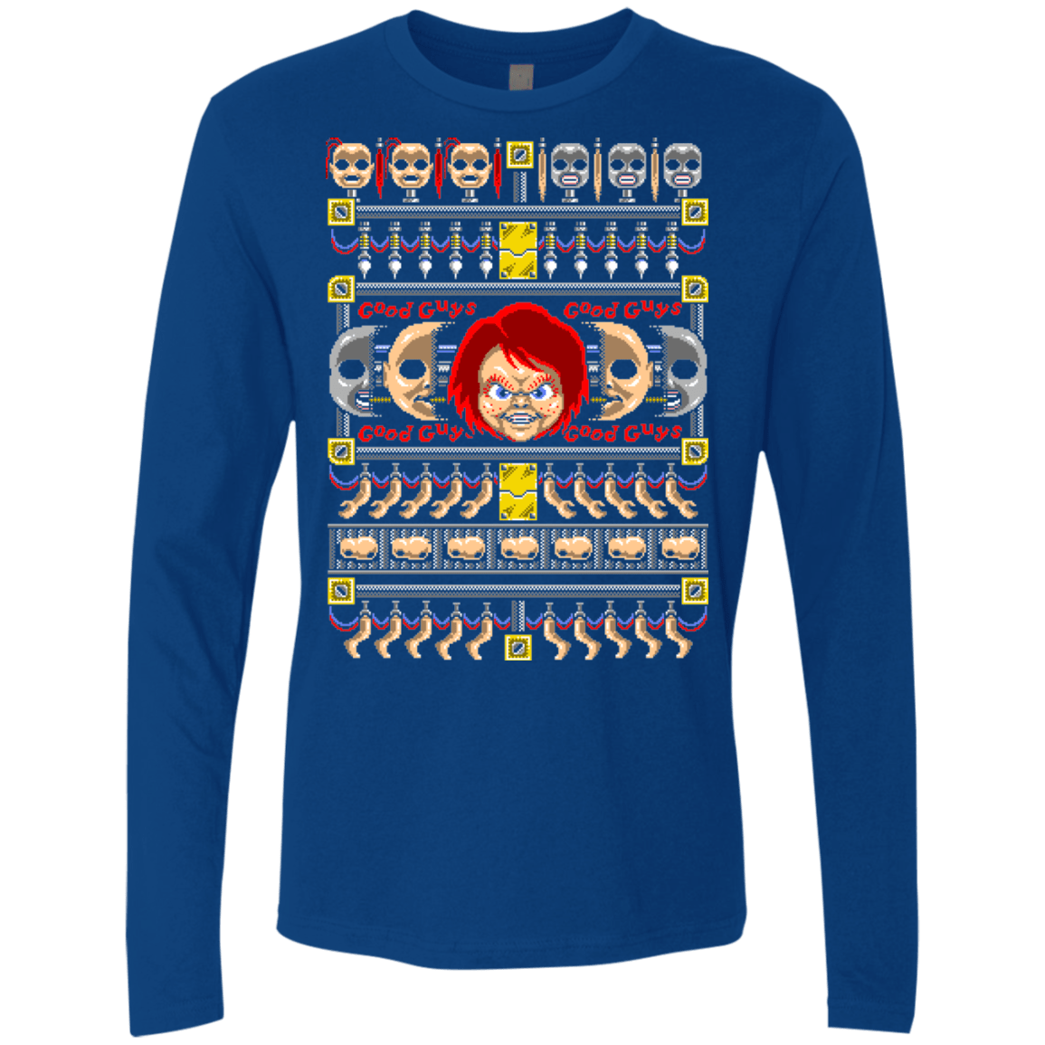 T-Shirts Royal / Small Chucky ugly sweater Men's Premium Long Sleeve