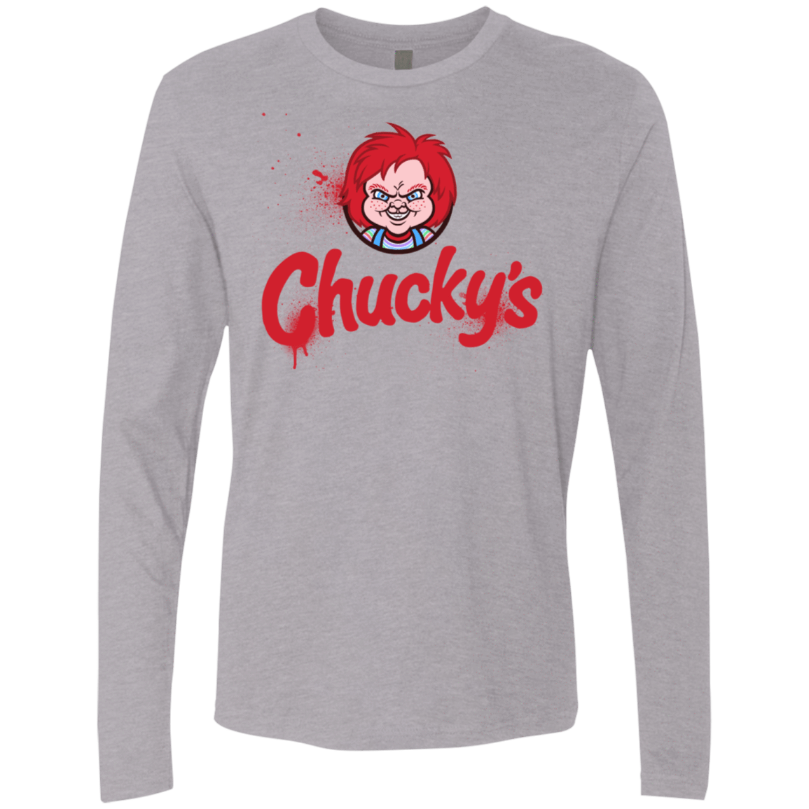 T-Shirts Heather Grey / S Chuckys Logo Men's Premium Long Sleeve