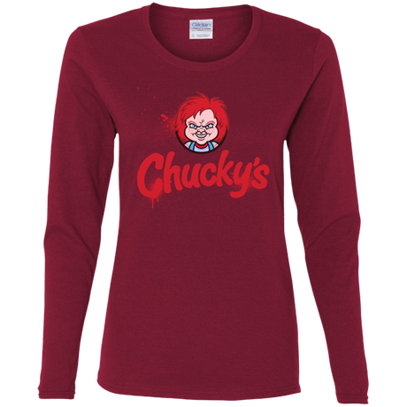 T-Shirts Cardinal / S Chuckys Logo Women's Long Sleeve T-Shirt