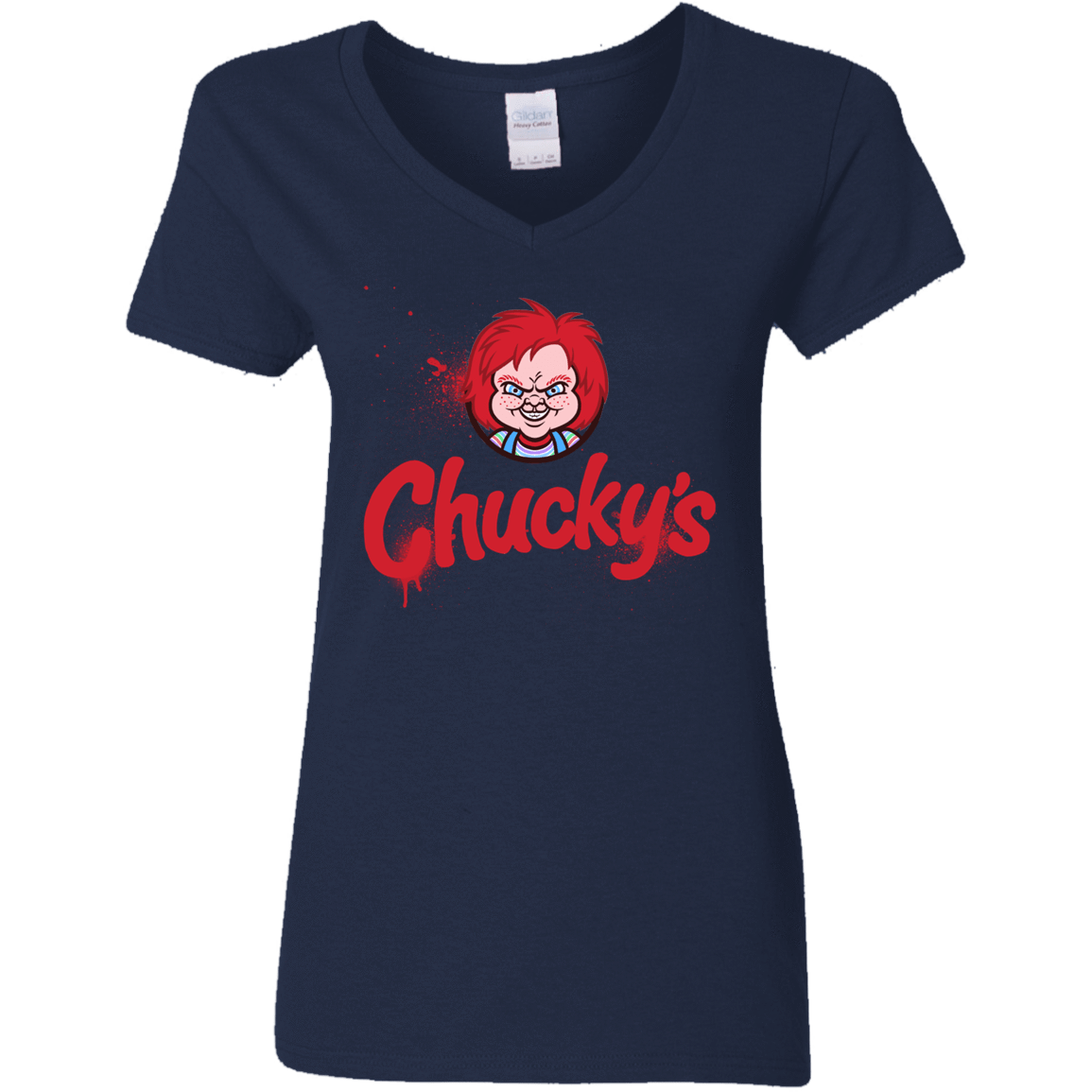 T-Shirts Navy / S Chuckys Logo Women's V-Neck T-Shirt