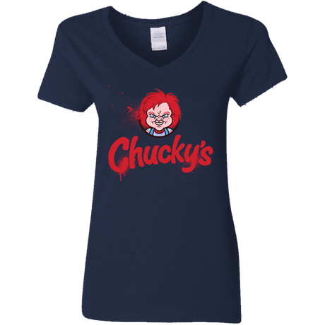 T-Shirts Navy / S Chuckys Logo Women's V-Neck T-Shirt