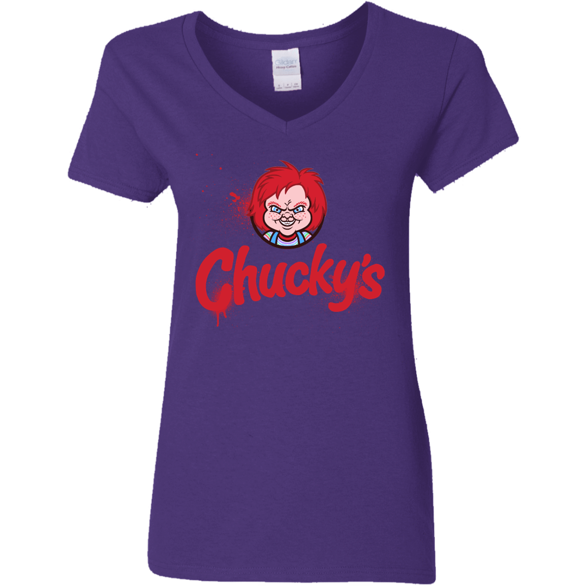T-Shirts Purple / S Chuckys Logo Women's V-Neck T-Shirt