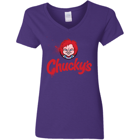 T-Shirts Purple / S Chuckys Logo Women's V-Neck T-Shirt