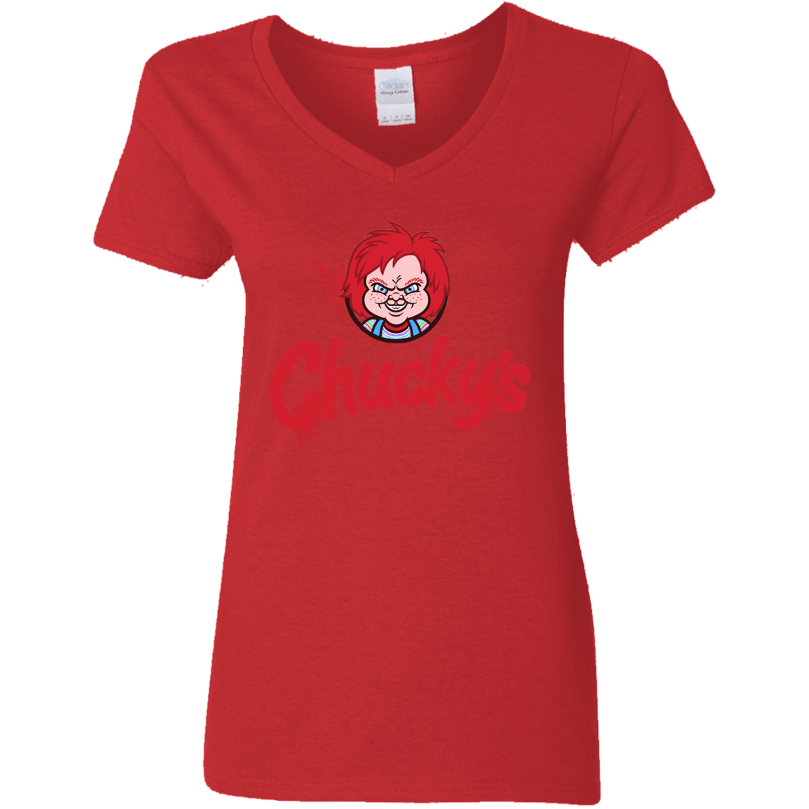 T-Shirts Red / S Chuckys Logo Women's V-Neck T-Shirt