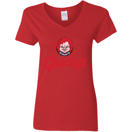 T-Shirts Red / S Chuckys Logo Women's V-Neck T-Shirt